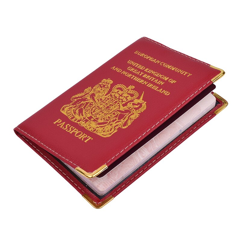 UK and European Passport Holder PU Leather Covers for UK Men Women French Passports Organizer for Travelling