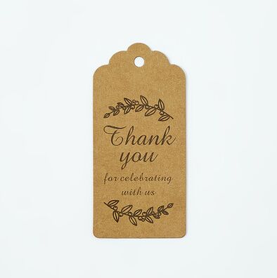 50pcs/lot 2 Designs Kraft paper "thank you for celebrating with us"Hang tag Retro Hang tag 4.5x9.5cm: 1
