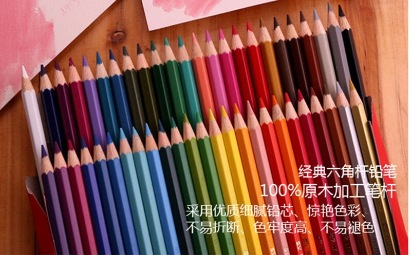 12/48 farve akvarel blyant 36/24 farve vandopløselig farve blyant maleri tegning kunstforsyninger skole studerende papirvarer: 48 farvet vandopløsningsmiddel