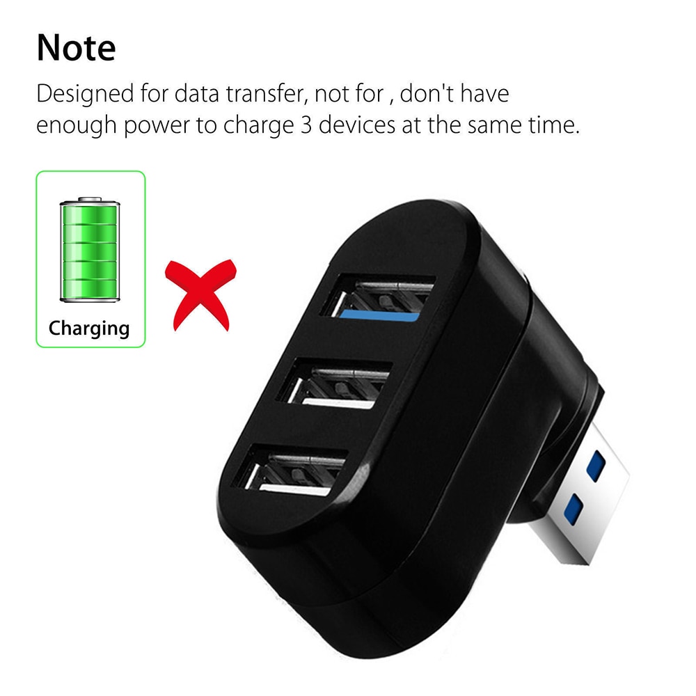 For PC Laptop MacBook Pro Mini 3 Ports USB 3.0 Hub High Speed Data Transfer Splitter Box Adapter Computer Accessories