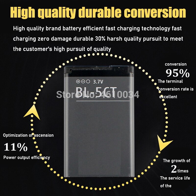 BL-5CT Bl 5CT Oplaadbare Mobiele Telefoon Vervangende Batterij Voor Nokia C5-00 6303 C3-01 3720 Classic Batterij