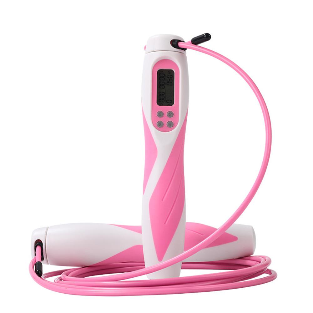 Counting Skipping Rope Intelligence Magnetic Skipping Rope LED Displayed Jump Rope With Anti-slip Handle For Adults Kids: Pink