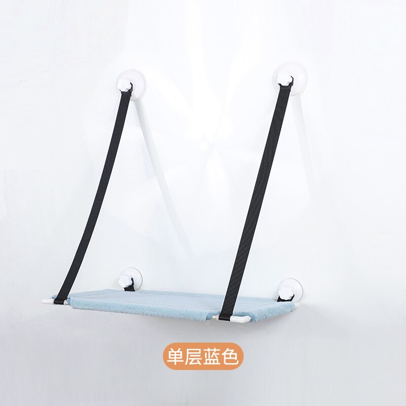Cute Pet Cat Window Seat Hammock Window Bed Living Room Suction Cup Wall Hanging Pet Breathable Bearing 20kg Cat Hammock: Sky blue