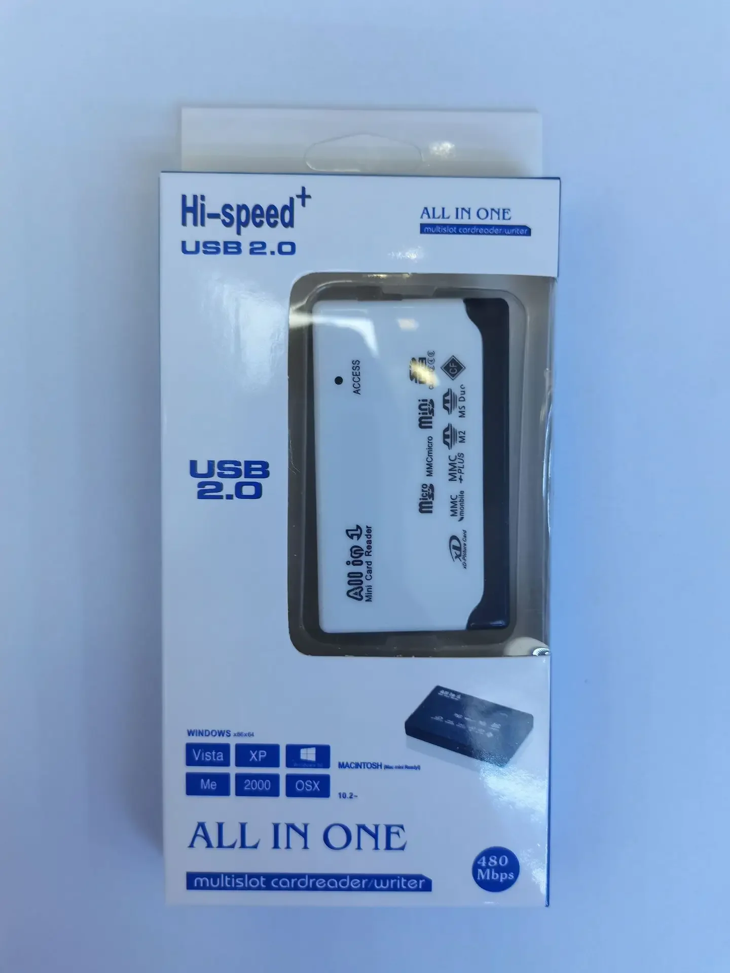 All In One Card Reader USB 2.0 SD Card Reader Adapter Support TF CF SD Mini SD SDHC MMC MS XD usb card reader: Blue