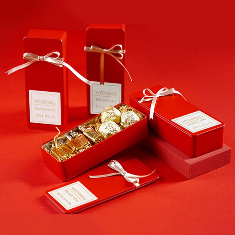 Tea Bag Packaging Box Sealed Rectangular Tinplate Tea Container Portable Tea Bag Coffee Storage Box