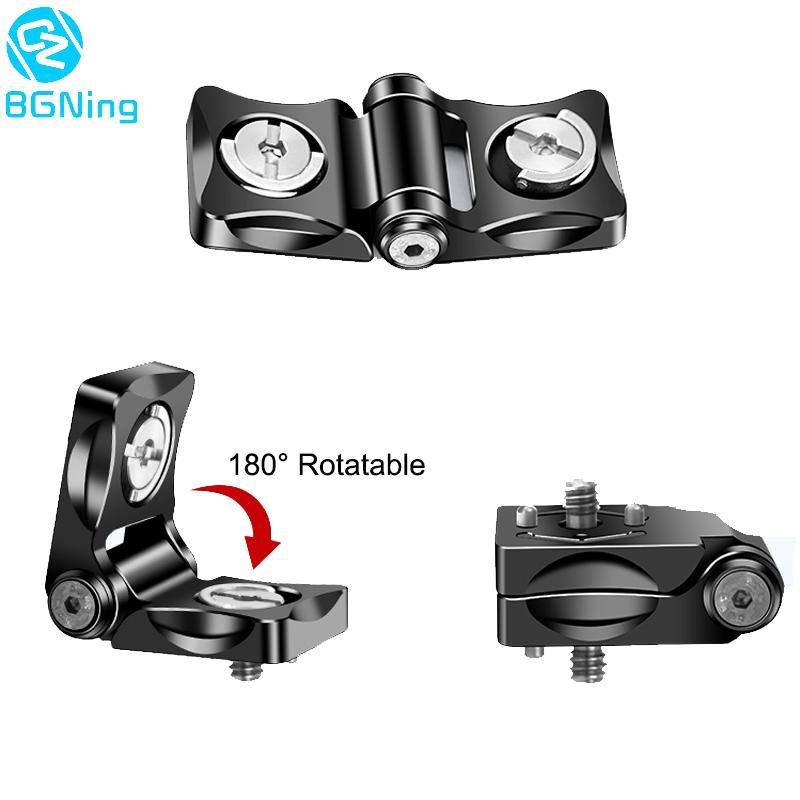 180° Rotatable Mount DSLR Camera Cage Rig Extension Bracket 1/4 Screw Positioning Hole for Tripod Head Monitor Mount Adapter