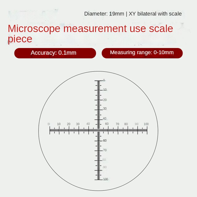 Microscope micrometer calibration sheet Scale measuring rule 0.05mm calibration glass sheet 0.1mm calibration reticle: See text details -01