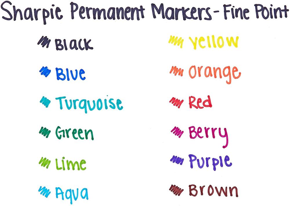 12/24 kleuren sharpie permanente markers fijne punt 1mm punten diverse kleuren
