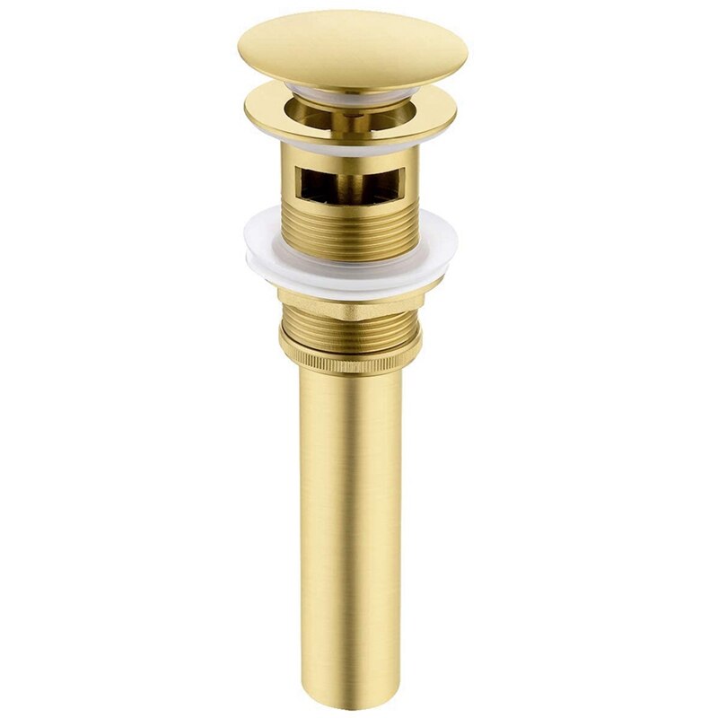 Praktische Badkamer Sink Drain Stopper Popup Afvoer Met Overloop Voor Vessel Sink Toilet Vanity: Gold
