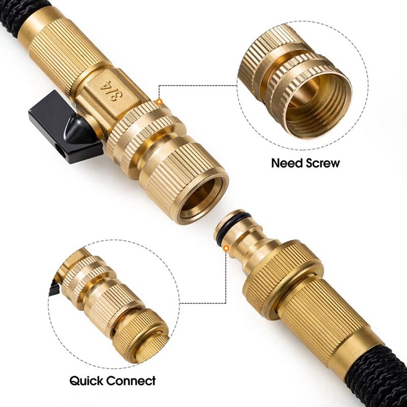-Garden Hose Quick Connect Kit,Hose Quick Connectors,3/4 Inch GHT Quick Connect Fittings,Leak Proof Water Hose Adapters
