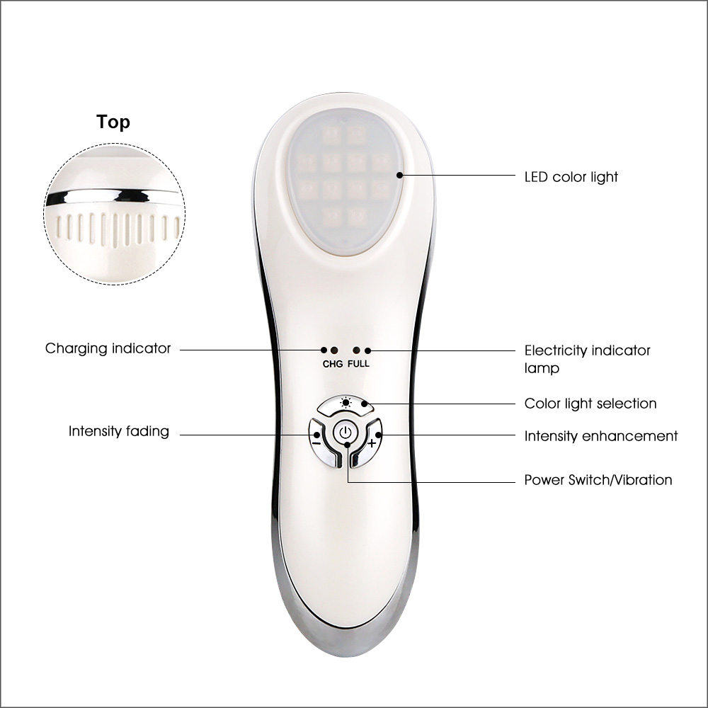 Aophia Schoonheid Instrument Led Photon Facial Huidverjonging Draai Rimpel Verwijderen Ultrasone Iontoforese Gezichtsverzorging Massager