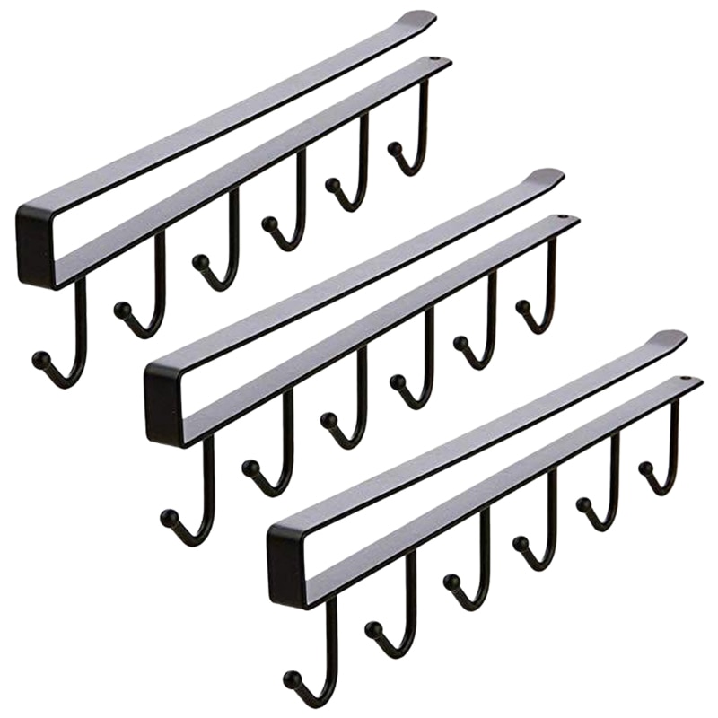Multifunctionele 3 stuks  x 6 haken mokhouder onder kast koffiekopje hanger voor keuken, kledingkast en elke dikte  of 0.8 inch of