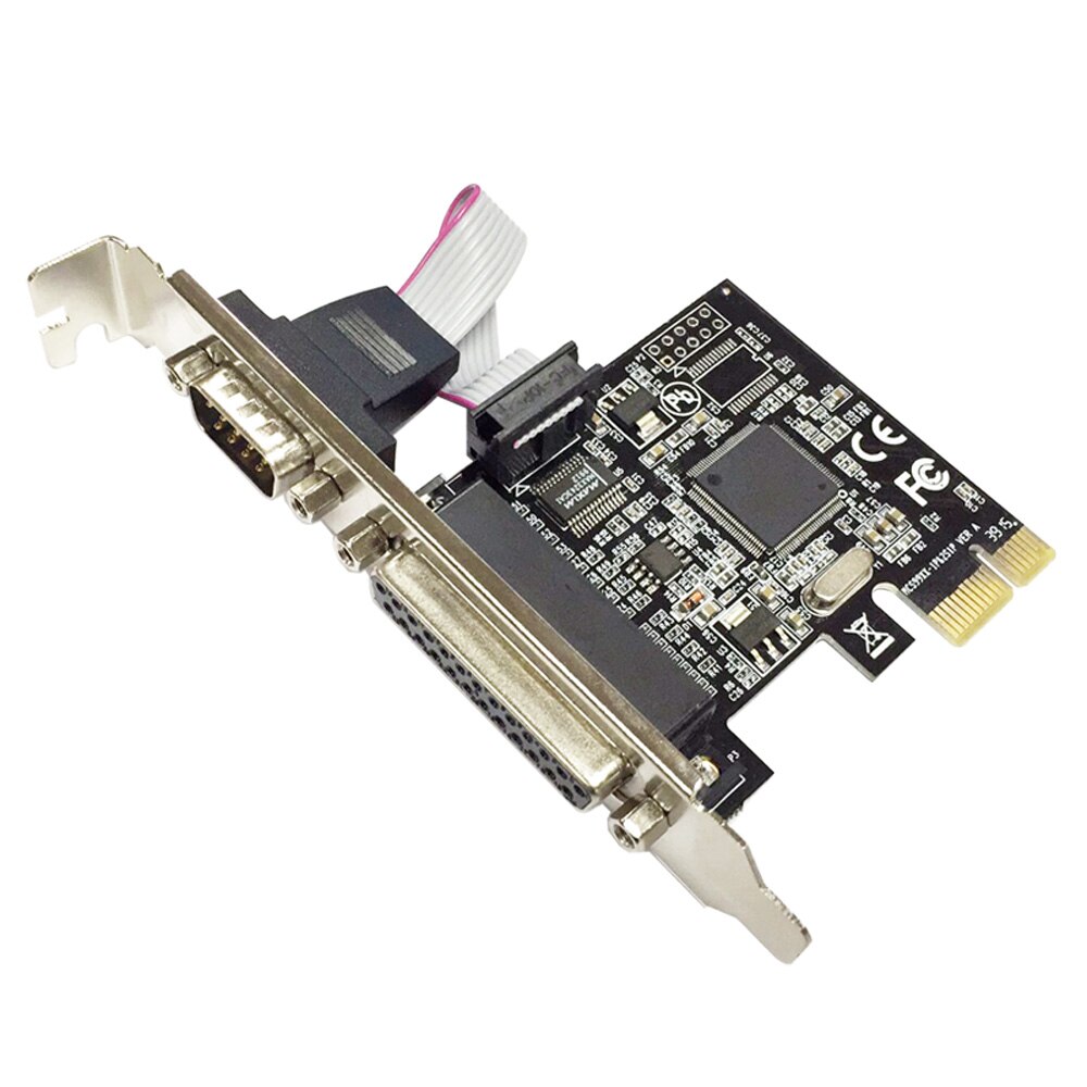 PCIe 1*Serial 1*parallel port Expression Card RS232 Printer port PCIe PCI-e riser Card with chipset AX9900