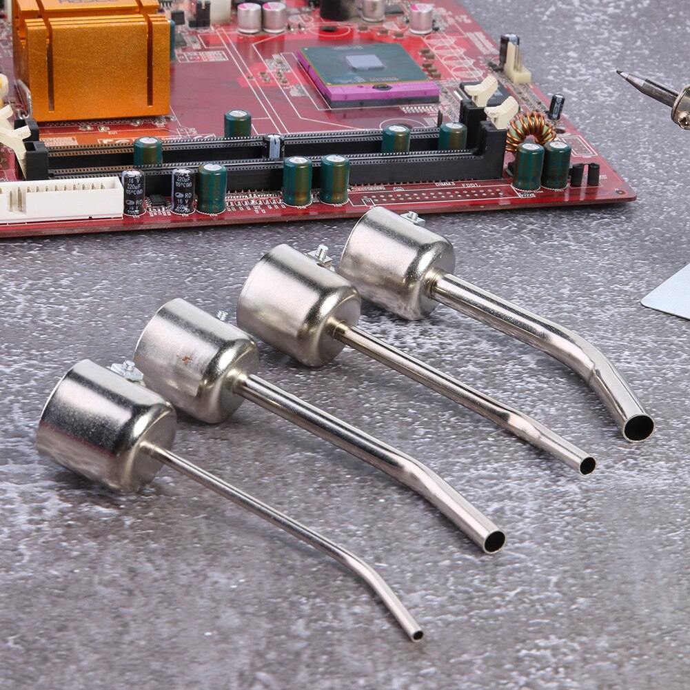 4pcs Stainless Steel Long Bent Curved Heat Gun Nozzles for 850 Air Soldering Rework Station