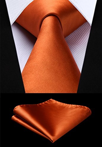 Heren Das Stropdas Set Solid Stropdassen Voor Man Zakdoek Party Voor Mannen Trouwjurk Accessoires: Oranje