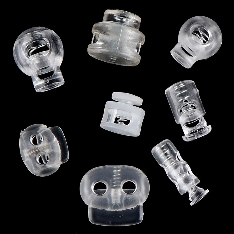 10 Uds. De cordones de plástico para hacer deporte, cierre de cuerda, hebilla de Clip, cordón transparente para hacer deporte