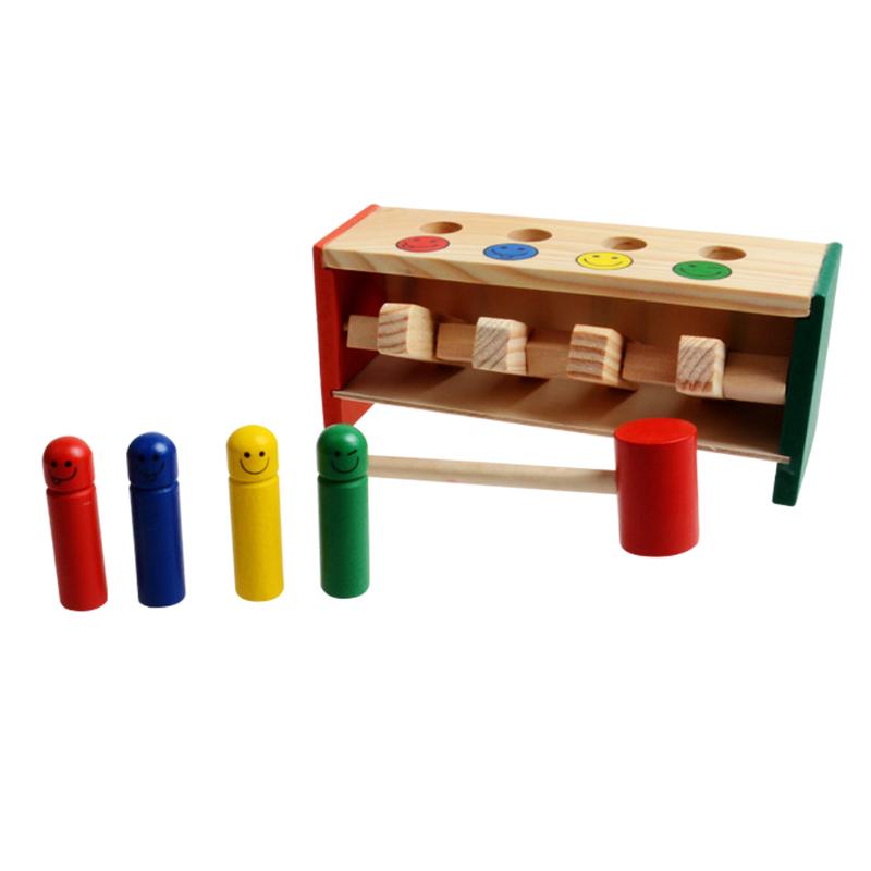 Baby Houten Hamer Speelgoed Stok Hamer Doos Peuters Educatief Puzzel Speelgoed Voor Kinderen Houten Spel Hameren Bench Kinderen Speelgoed