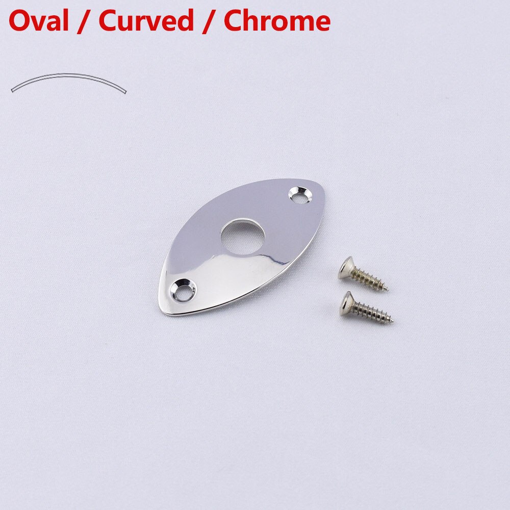 【Made in Japan by GOTOH】 Flat / Curved Stainless Steel Jack Plate For Electric Guitar Bass: OC-CR 1 Piece