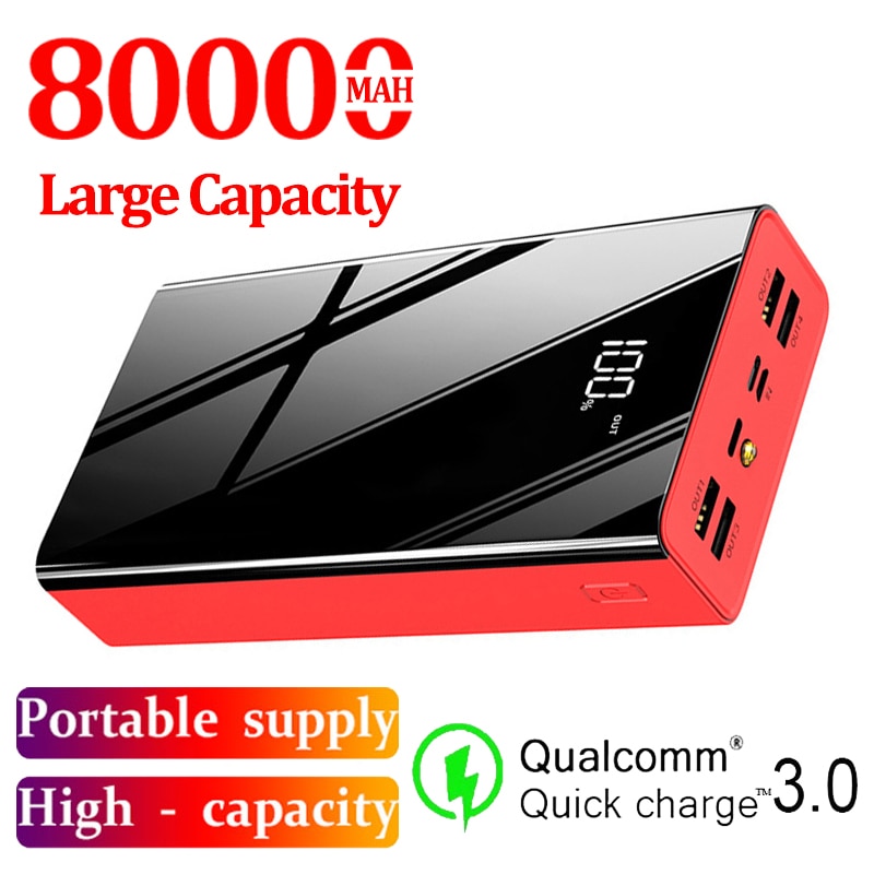 80000Mah Power Bank Lcd Powerbank Externe Batterij Usb Voor Samsung Xiaomi Iphone Draagbare Grote Capaciteit Mobiele Telefoon Oplader