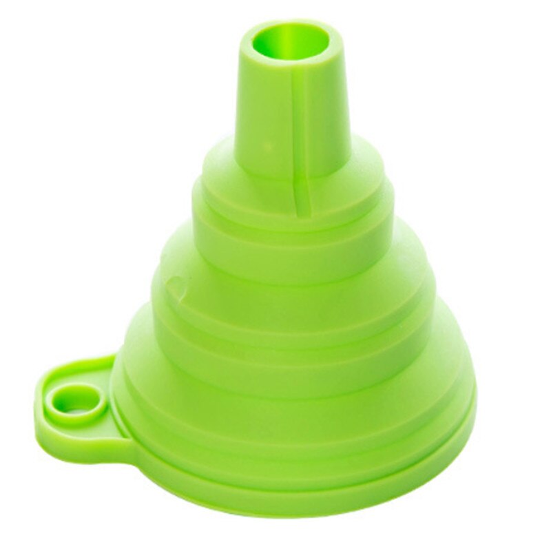 Outil de cuisine DIY, entonnoir pliant en Silicone de alimentaire, Mini entonnoir de distribution de liquide domestique, couleur aléatoire: green