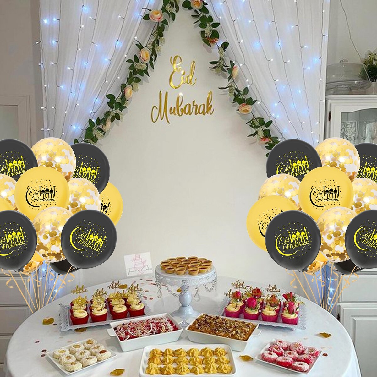 Fengrise Eid Mubarak Ballon Kareem Glücklich Ramadan Dekoration Muslim Islamischen Muslimischen Festival Ballon Ramadan Ballon Hilfe Mubarek