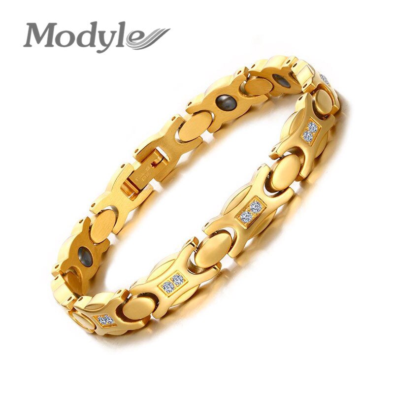 Modyle amor wrap pulseira femme jóias ouro-cor ímã artesanal corrente ajustável comprimento pulseira dropshipping