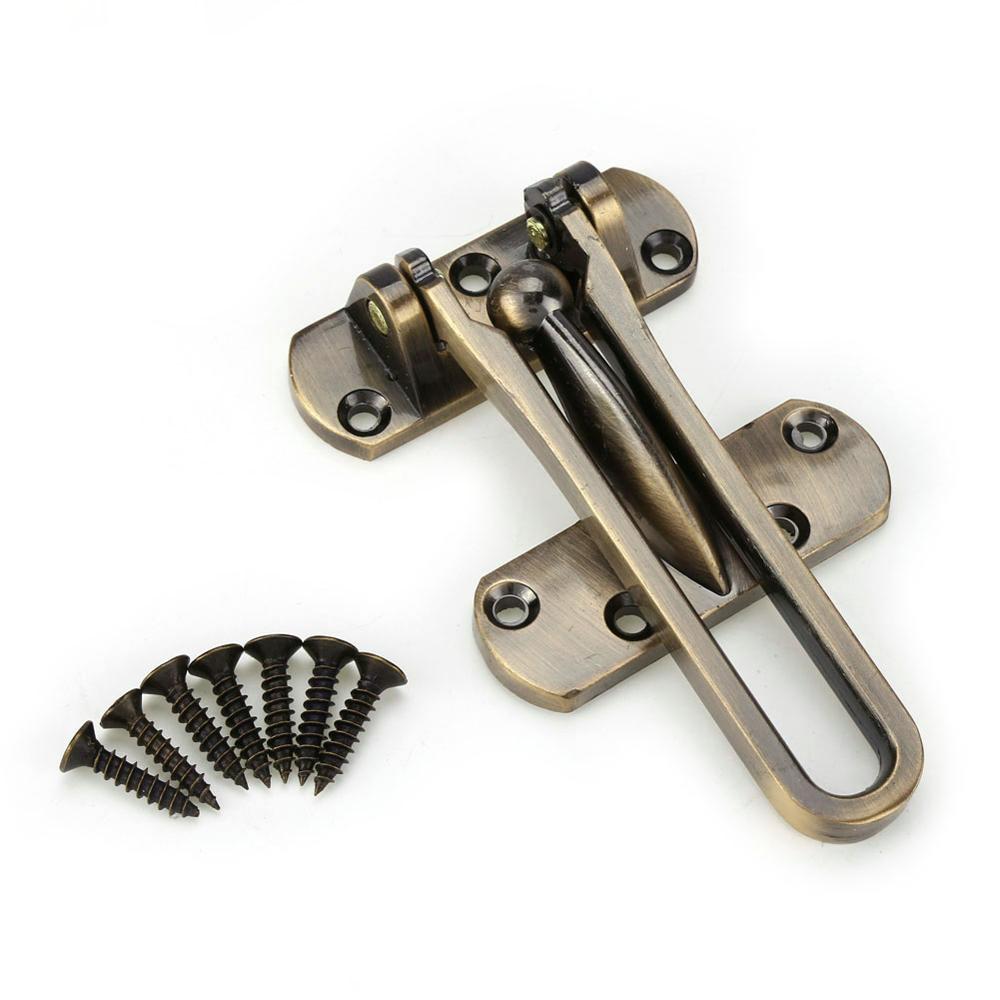 smart door lock door handle Heavy Duty Zinc Alloy Safety Guard Security Door Lock Latch for Home Hotel Door door handle lock: Bronze