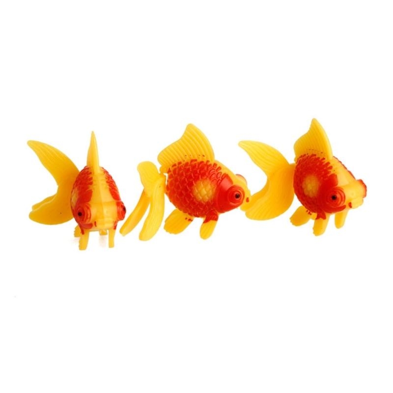 3 piezas de peces pequeños en movimiento artificiales, peces dorados de plástico, decoración de acuario realista para peces para: Default Title