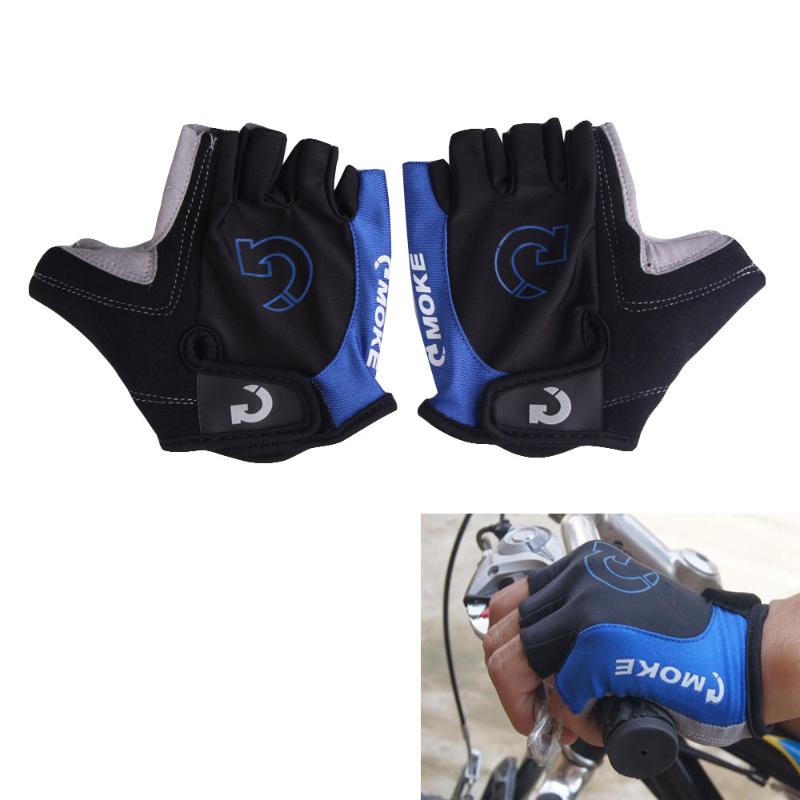 Anti-Slip Handschoenen Half Vinger Gel Fietsen Handschoenen Anti Slip Voor MTB Road Mountainbike Handschoen Luva ciclismo Sport: Blauw / M