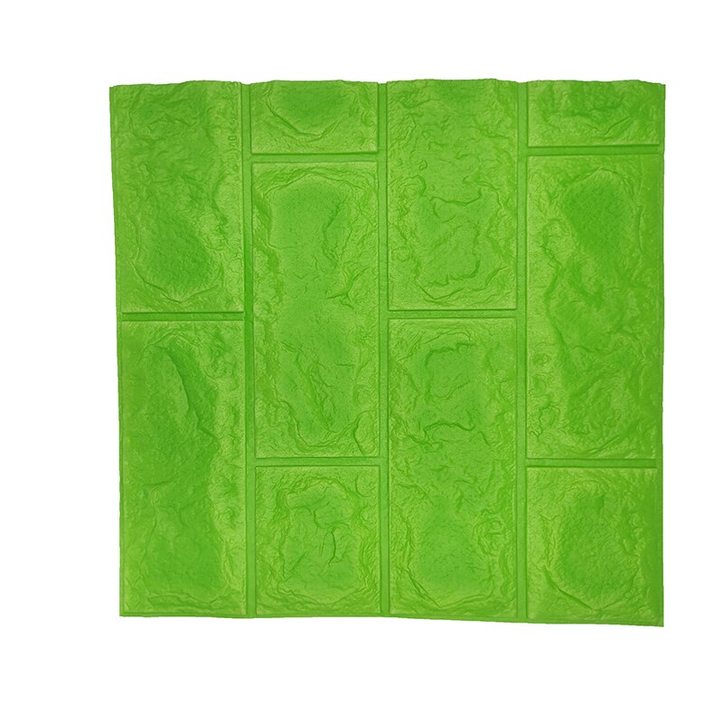 Self-Steken Niet-geweven Stof Steen Baksteen Behang Voor Muren Roll Faux 3D Wallpapers Voor Woonkamer Restaurant muur Papier: Green