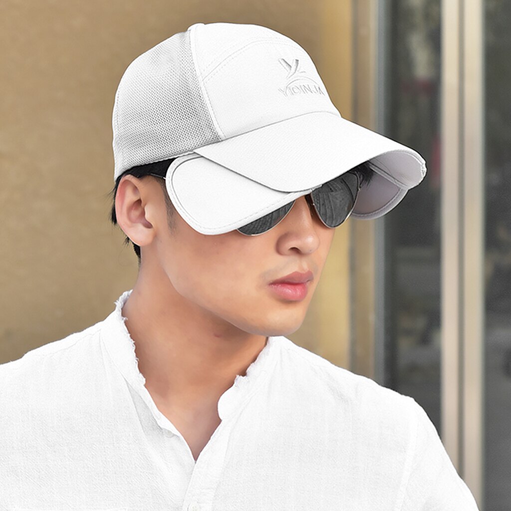 Runner Cap Breathable Quick Drying Sun Mesh Hat for Fishing Hiking Travel: White