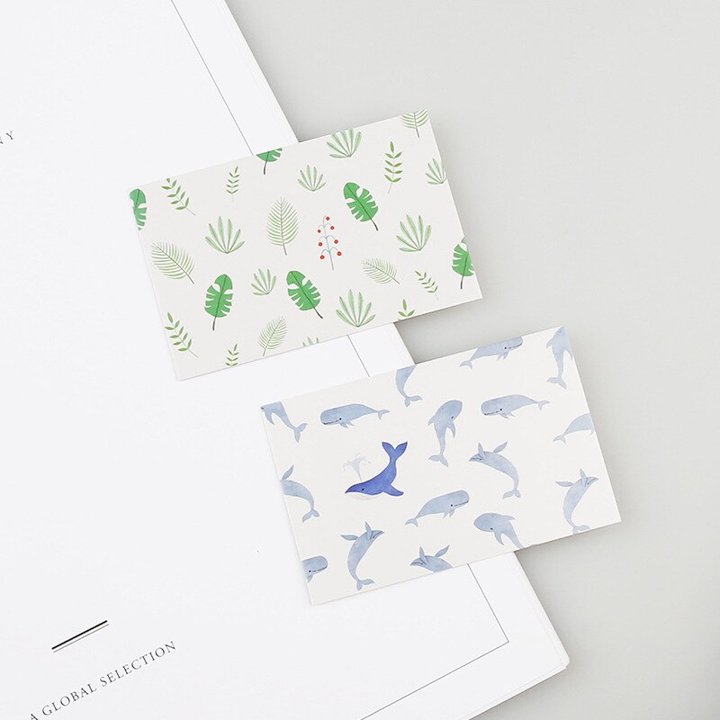 28 Uds tarjeta de felicitación de bosque de dibujos animados Mini postal de cumpleaños Sobre Carta juego de tarjetas de mensaje nota tarjeta carta Tarjeta de papel