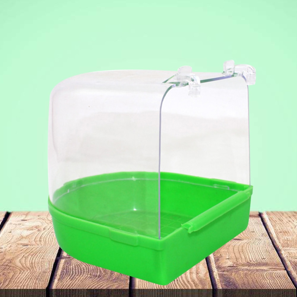 Caged Bird Bath Multi Cage Bird Bath Covered for Small Brids Canary Budgies Parrot (Random Color)
