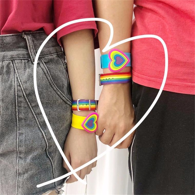 Nepal arco-íris lésbicas gays bissexuais pulseiras para mulheres masculino casal amizade meninas orgulho tecido jóias presente