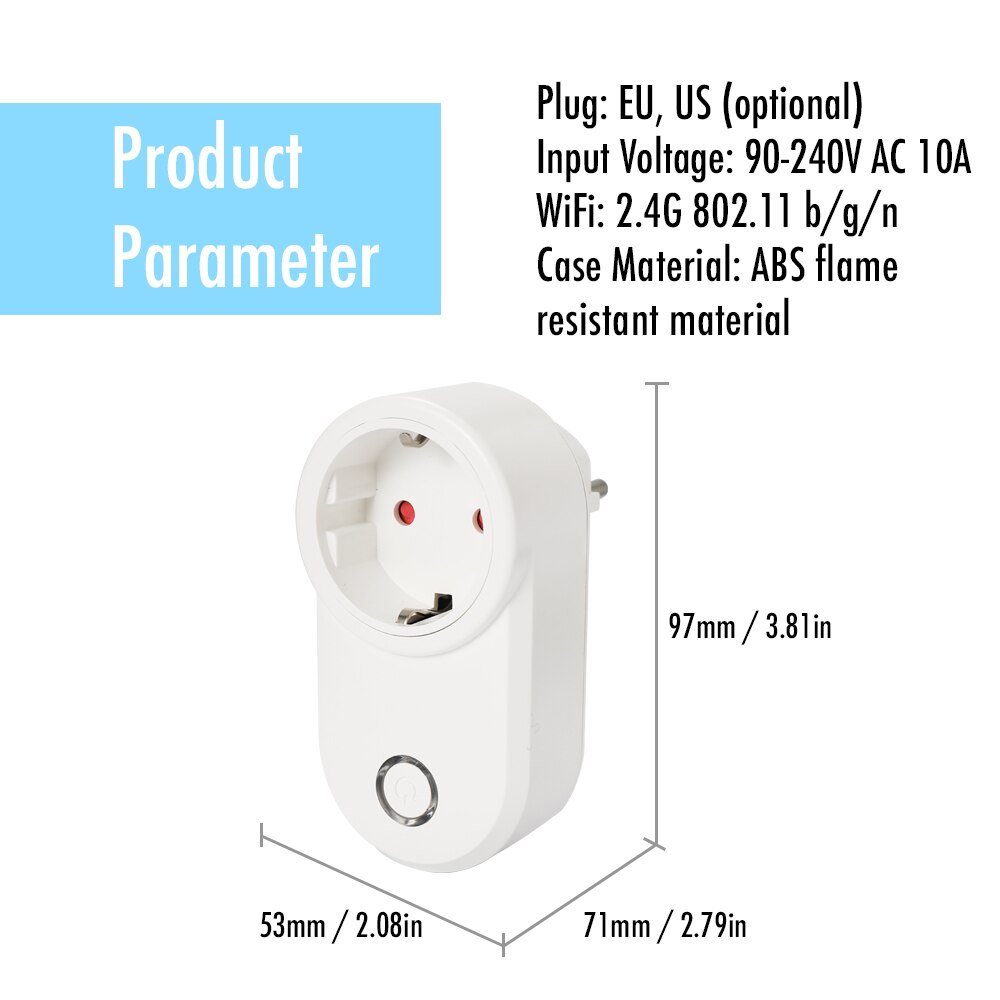 WiFi Intelligent Socket APP Wireless Home Timer 200V 10A Flame Retardant Appliance Controller Socket