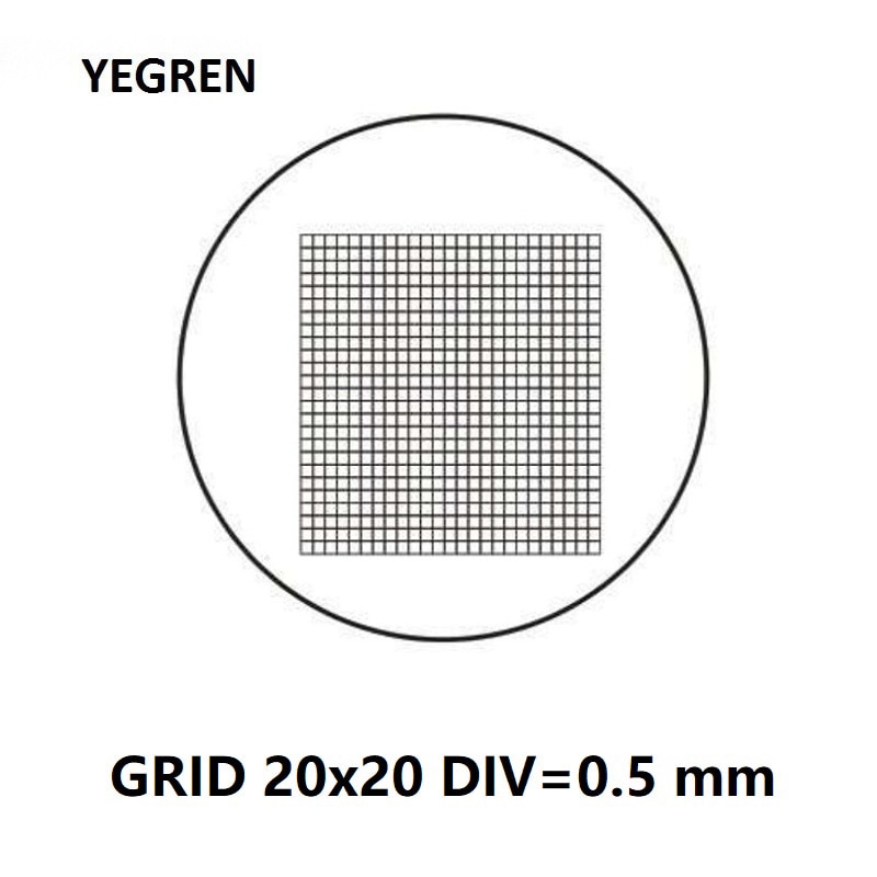 Średnica 19 mm 20 mm 27 mm mikrometr okularowy DIV 0.5mm soczewka okularowa z siatką 20x20 siatka kalibracja netto robić mikroskopu