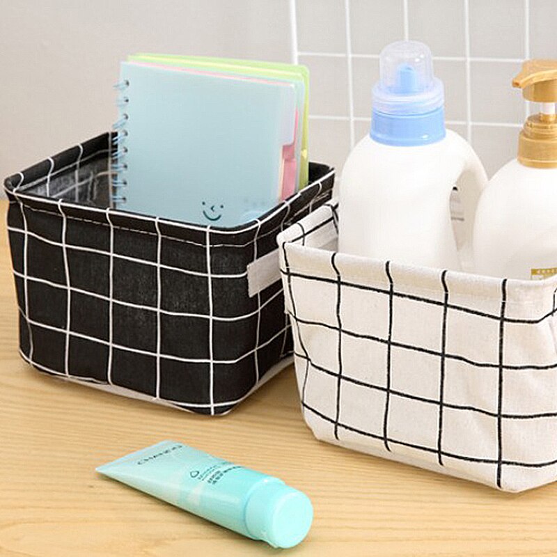 Foldable Cotton Linen Storage Organizer Box Sundries Storage Box Cabinet Underwear Cloth Container Organizer Fabric Basket