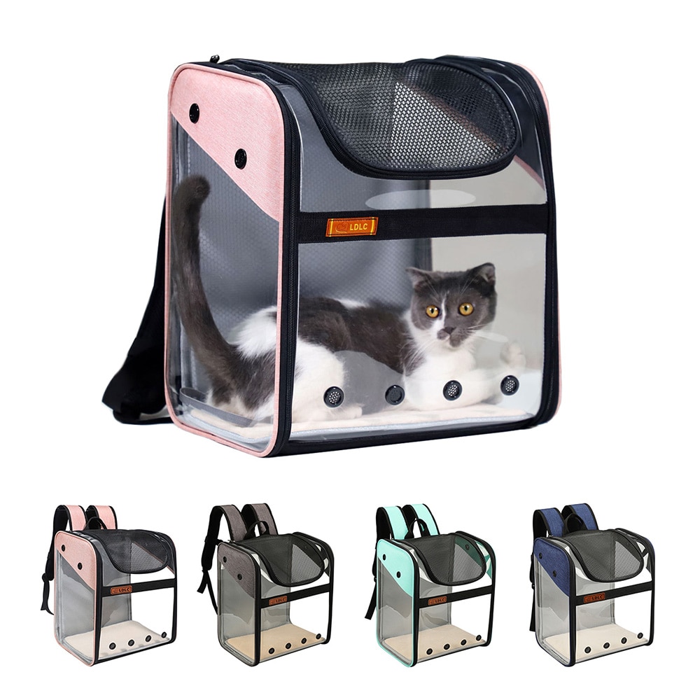 Mochila para mascotas de 1,6 kg, Transportín para perros, para exteriores, de PVC, transpirable, bolsa de viaje, bolso plegable para transportar gatos