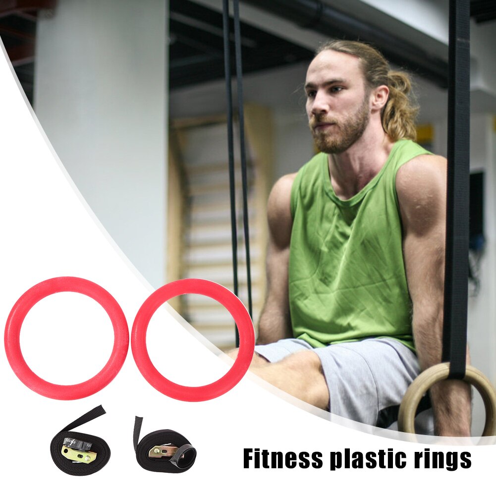 1pair ABS Dynamic Guidance Train Gymnastic Rings Exercise Workout Pull Up Muscle Training Circle Home Gym Fitness Equipment