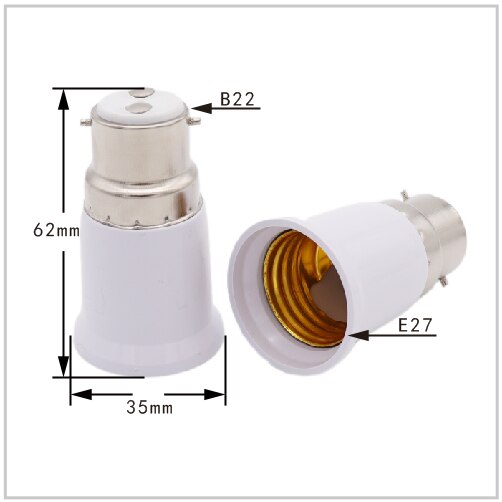 B22 Om E27 Adapter Materiaal Vuurvast Materiaal E27 Om B22 Socket Adapter Led Lampen Corn Lamp Licht: B22 TO E27
