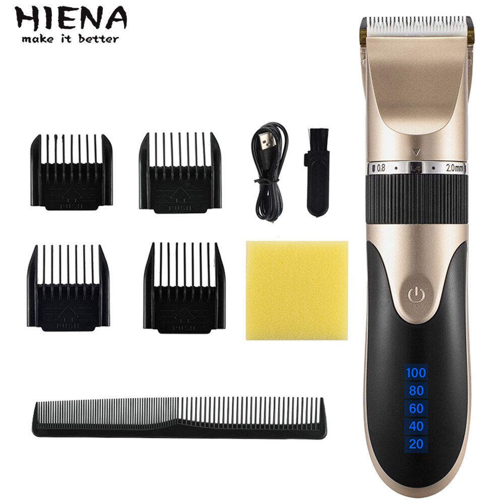 HIENA Hair Clipper Electric Hair Trimmer Digital Rechargeable Hair Clipper for Men Hair Cutting Machine Low Noise