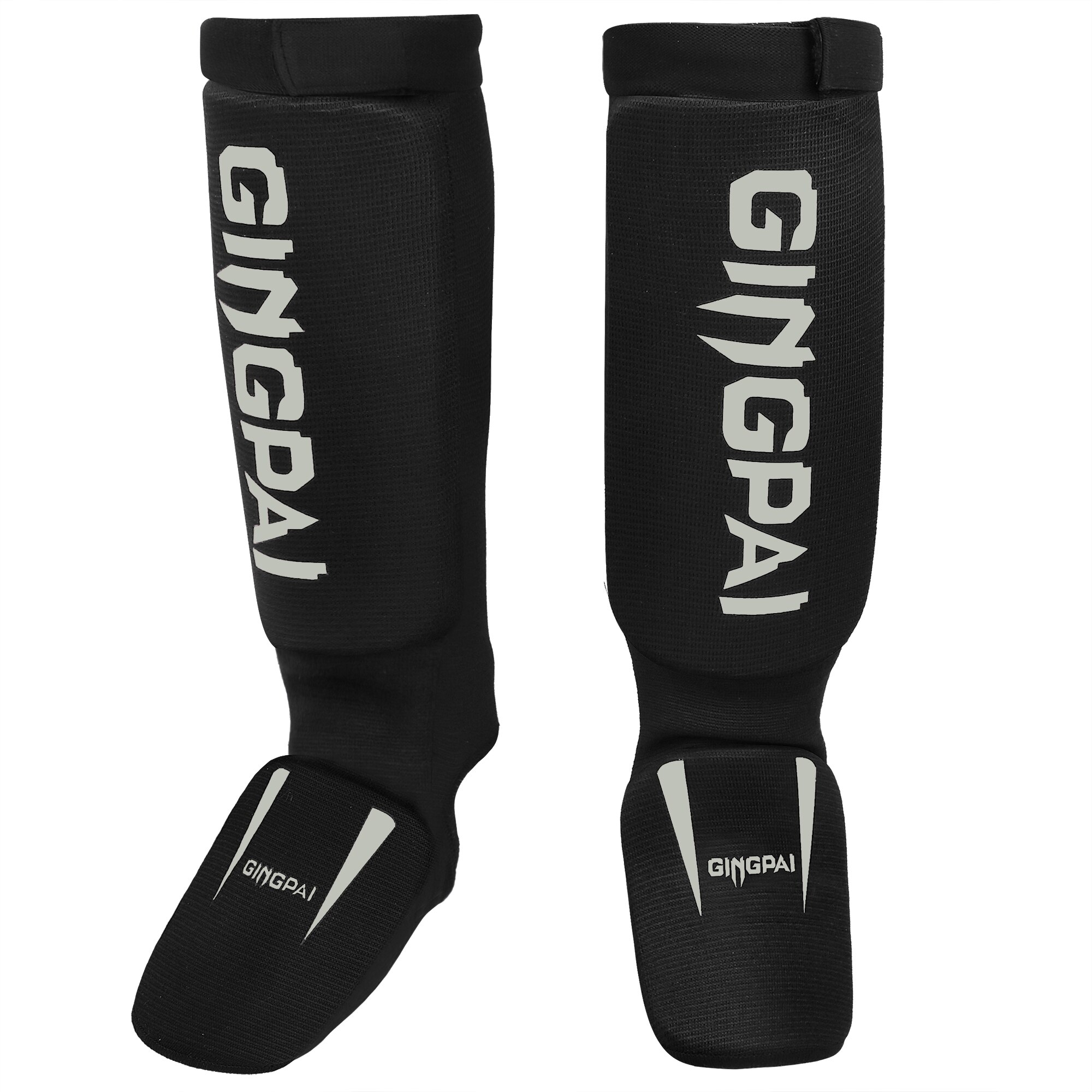 Espinilleras de boxeo de algodón, protector de tobillo para empeine MMA, protección para los pies, almohadilla de kickboxing TKD, protectores de soporte para piernas para entrenamiento Muaythai: M / Blanco