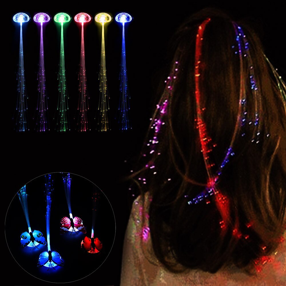 Led pruiken gloeiende flitslamp haar vlecht clip haarspeld feest verjaardag speelgoed en grappige knipperende verlichting speelgoed voor meisjes
