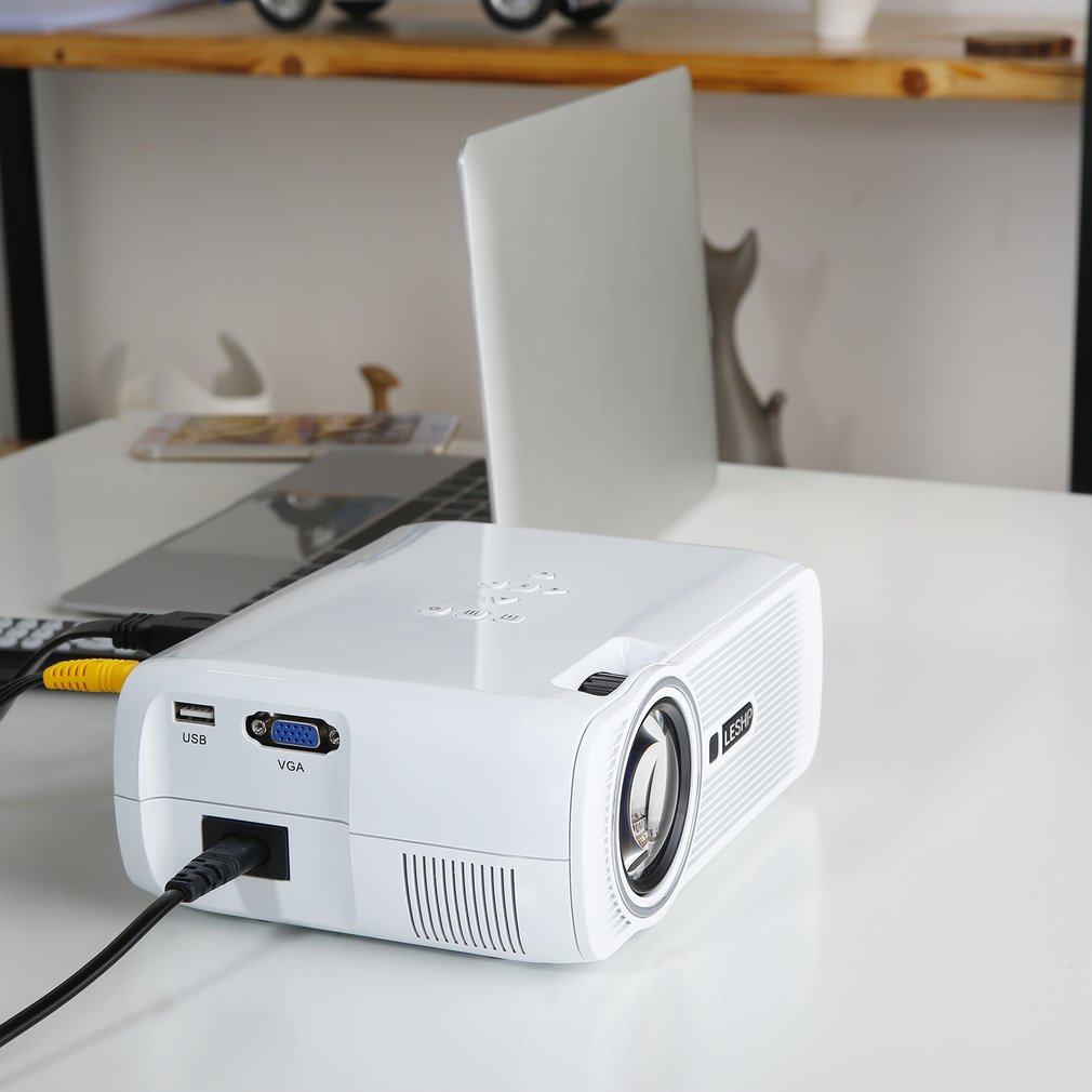 Leshp Draagbare Multi-Media Led Video Projector 1080P Hd 1200 Lm Met Keystone Voor Office Home Cinema Theater tv Game 1000:1
