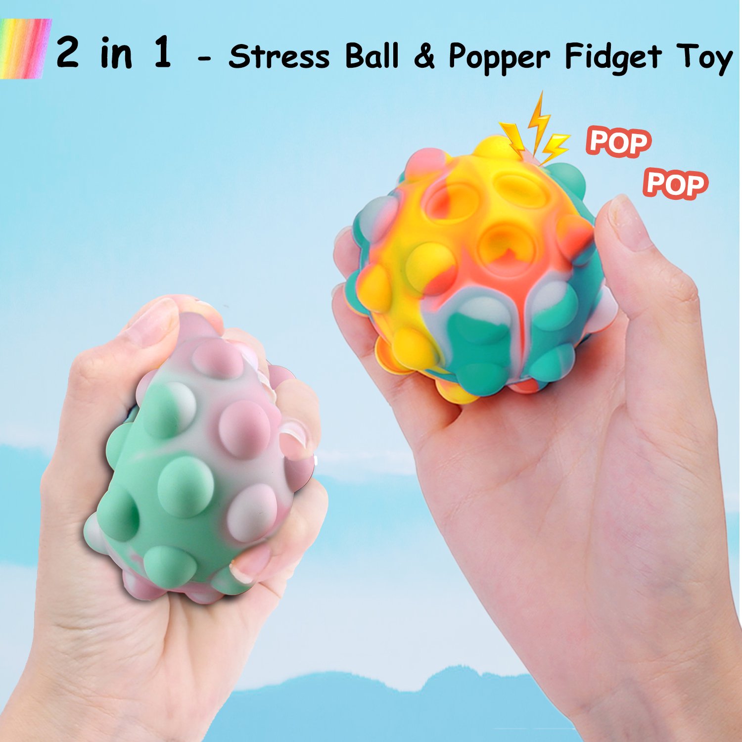 Pop Stress Ballen Bubble Popping Zintuiglijke Speelgoed 3D Pop Fidget Zintuiglijke Speelgoed Stress Reliever Siliconen Speelgoed Voor Autistische Kinderen Symomok