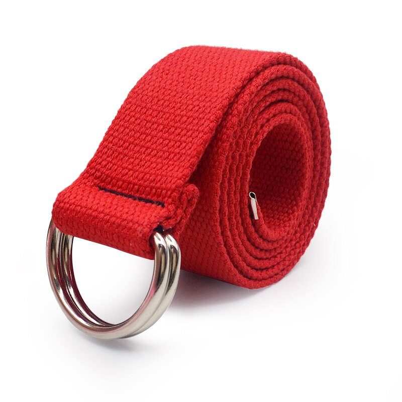 D Ring schnalle gürtel Harajuku Reißverschluss alle-spiel Ultra lange leinwand gürtel liebhaber kurze feste farbe lange gürtel 110cm lange: rot