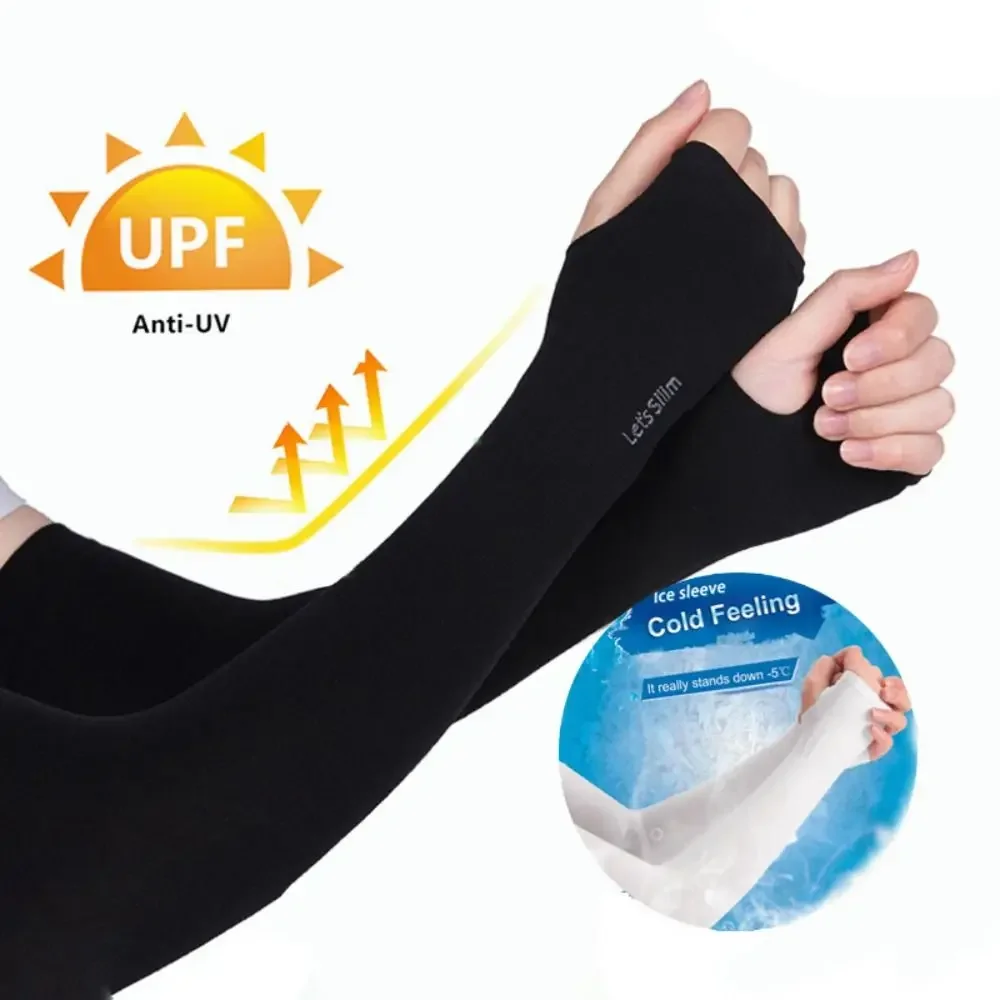 1 Paar kühlende Armstulpen, unisex, draussen, Sonnenschutz, Armstulpen, fingerlos, lang, Anti-Sonnenbrand, Radfahren, Angeln, Sportstulpen
