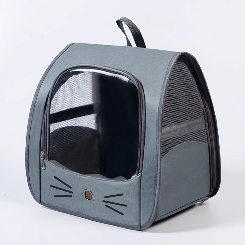 bag space capsule outdoor portable pet backpack shoulder side door large capacity breathable pet supplies: black
