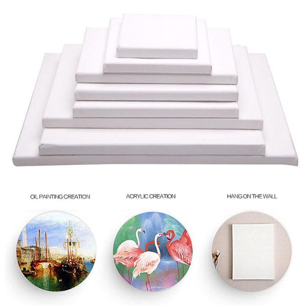 Rectangle White Blank Rectangle Canvas Board Wooden Frame Art Artist Oil Acrylic Paints Home Decoration Durable Canvas + Wood