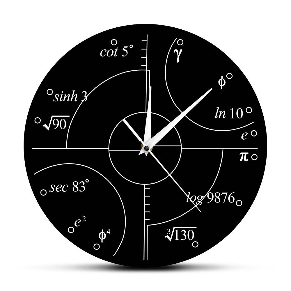 Advanced Math Irrational Numbers Wall Clock Science Mathematical Wall Art Modern Clock Wall Watch Classroom Decor Teachers: No Frame